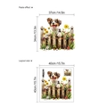 Adesivo murale Border Collie con girasoli e motivi di staccionata in legno - Stile Cane (13P44-D32)