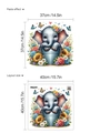 Wandtattoo Cartoon Elefant im Blumenkübel mit Herzen und Schmetterlingen Dekor - Cartoon Elefant Stil (13P44-D36) / 40*40cm