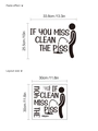 Funny cartoon figure toilet sticker with IF YOU MISS CLEAN THE PISS English text - 10y3-b45/30*30cm*1 Sheet (no Pocket)