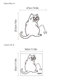 Cartoon cat toilet sticker showing paste effect and layout size dimensions - Funny Cartoon Cat (10Y3-B46)