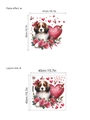 Sticker mural Cavalier King Charles avec roses et coeurs pour décor de maison - Cavalier King Charles Spaniel avec Fleurs (14Z44-D108) / 40x40cm