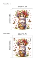 Süßer Cartoon-Katzenwandsticker mit Blumenkorb und Herzakzenten für Heimdeko - Cartoon Katze Stil (13P44-D38) / 40*40cm