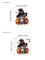Halloween Katze und Kürbis Wandaufkleber Set mit Maßen für Layout und Klebeeffekt - Kätzchen Mit Zaubererhut (10Y33-A131) / 30x30cm