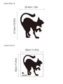 Wandaufkleber mit schwarzer Katzensilhouette für Halloween inkl. Klebeeffekt und Maßen - Schwarze Katze (10Y33-A142) / 30x30cm