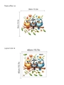 Adesivi murali con gufi colorati su ramo fiorito per decorazione cameretta - 14z44-d125/40*40cm*1 Foglio (senza Tasca)