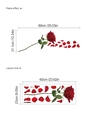 Red rose bathtub sticker variant with petals, paste effect and layout dimensions shown - 23*60cm / Red Rose (A63)