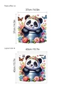 Wandsticker Cartoon-Panda im Blumenkübel, selbstklebende PVC-Deko für Kinderzimmer - Cartoon Panda Stil (13P44-D40) / 40*40cm