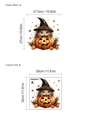 Halloween-Igel im Kürbis Wandaufkleber, selbstklebendes PVC-Dekor für das Zuhause - Igel Mit Zaubererhut (10Y33-A133) / 30x30cm