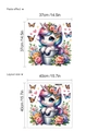 Wandtattoo Einhorn im Metallbecher mit Blumen, selbstklebend für Kinderzimmer, 37x37cm - Cartoon Einhorn Stil (13P44-D41) / 40*40cm