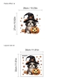 Halloween Shih Tzu Wandtattoo mit Hexenhut, Kürbis und Sternen, 26x27cm Anwendungsgröße - Shih Tzu Mit Zaubererhut (10Y33-A134) / 30x30cm