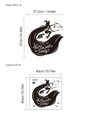 Halloween PVC Wandtattoo mit Hexe, Kürbis-Silhouetten und Happy Halloween Text - Hexe Fledermaus Party (10Y44-A143) / 40x40cm