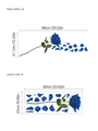 Adesivi murali con rose blu e petali sparsi in due dimensioni per decorazione casa - 23*60cm / Rosa Blu (A65)