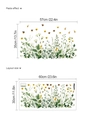 Sticker mural jardin avec herbe verte et papillons taille de mise en page 60x30cm - Fleurs et Papillon Pastoraux Naturels (13P36-B129)