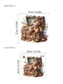 Adesivo murale con orsetto autunnale in un baule di zucche per decorazione casa - Stile Scrigno dell'Orsetto d'Autunno (13P44-C20) / 40cm x 40cm