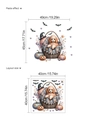 Adesivo murale di Halloween con barboncino in cesto da strega, zucca e pipistrelli neri - Stile Barboncino di Halloween nel Cesto (13P44-C21) / 40cm x 40cm