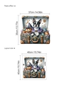 Adesivo murale di Halloween con bulldog francese in valigia con zucche e stelle luminose - Stile Bulldog Francese di Halloween in Valigia (13P44-C22) / 40cm x 40cm