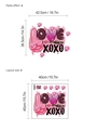 Adesivi murali Love XOXO con cuori acquerello rosa ed elementi floreali decorativi - Stile Amore E XOXO (10Y44-D78)