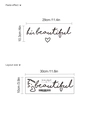 Self-adhesive black 'hi beautiful' wall mirror sticker with heart design, 29x10.3cm size - hi, beautiful with Heart Style (10Y1030-A35)