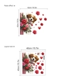 Wandtattoo-Set mit Cartoon-Hund, roten Rosen und Herzen für Valentinstag-Dekoration - Spähender Welpe und Rosa Rose Stil (D135)