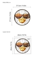 Sticker mural rond en PVC autocollant avec bols rustiques sur bois, diamètre 37,3 cm - Trois Bols Nourriture (10Y44-D91) / 40x40cm