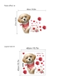 Valentinstag Wandsticker mit Golden Retriever und roten Rosen Produktvariante - Welpe mit Rotem Halstuch Valentinstag Stil (D137)