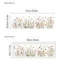 Adesivi murali con fiori selvatici colorati e farfalle per decorazione d'interni - 10Y39-C16/Stile Farfalla e Fiori