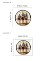 Sticker mural rond autocollant avec caravane de chameaux et style grain de bois vintage - Caravane de Chameaux du Désert (10Y44-D92) / 40x40cm