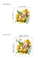Wandsticker mit schlafendem Welpen in Blumen, inkl. Layout und Klebegröße von 40x40cm - Goldener Welpe (14Z44-D126)