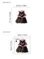 Halloween black cat wall sticker in pink cape with layout and paste dimensions - Cloaked Black Cat Pattern (10Y33-A111)