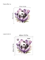Wandsticker mit schlafendem Panda in lila Blumen, Produktmaße 37x35cm - Cartoon Panda (14Z44-D127)
