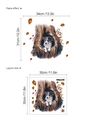 Removable PVC wall sticker featuring a shepherd dog in a tree hole with autumn leaves - Shepherd Dog Style (13P33-B131)
