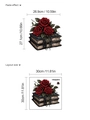 Halloween red rose and vintage books PVC wall sticker with vine details 30x30cm - Rose Book Pattern (10Y33-A112)