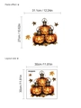 Adesivo murale zucca di Halloween con lanterna vintage e foglie d'acero, decalcomania in PVC - Stile Lanterna a Tre Zucche Impilate (10Y33-A99)