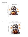 Adesivo WC Halloween cucciolo fantasma e zucca in PVC impermeabile 30x30cm - Stile Bichon Frisé Fantasma (14Z33-A81)