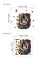 Kitten in a tree hollow wall sticker with autumn maple leaves for home decor - Kitten Style (13P33-B132)