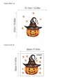 Adesivo da parete zucca di Halloween con cappello da mago, PVC decoro 30x30cm - Stile Zucca con Cappello da Strega e Stelle (10Y33-A100)
