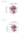 Cartoon Fee Schmetterling Wandtattoo mit rosa Tutu und Blumenflügeln auf weißem Grund - Fee mit Blumenkranz und Rosa Blume (10Y15-A200)