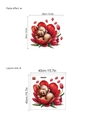 Adesivo murale vitello Highland con tulipani, decalcomania decorativa in PVC 40x40cm - Vitello di Mucca delle Highland (14Z44-D130)