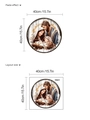 Religiöse Heilige Familie PVC-Wandtattoo, runder Ölgemälde-Stil, 40 cm Durchmesser - Heilige Familie Nahaufnahme (10Y44-D88/40*40cm*1Stk (Ohne Beutel))