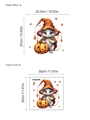 Adesivo WC Halloween con topo e zucca, decorazione murale in PVC autoadesiva rimovibile - Stile Topo con Cappello da Strega e Zucca (10Y33-A101)