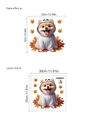 Adesivo per WC Halloween a forma di cane zucca con pomerania fantasma e foglie d'acero - Stile Volpino di Pomerania Fantasma (14Z33-A86)