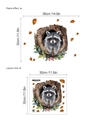Cartoon raccoon in tree hollow wall sticker with autumn leaves decoration 38x30cm size - Raccoon Style (13P33-B134)