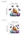 Adesivi murali zucca di Halloween con pipistrelli, set in PVC adesivo 32x30cm - Stile Zucche Multicolore e Pipistrelli Viola (10Y33-A102)