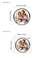 Religiöser Familien-Wandaufkleber mit Jesus und Maria auf Vintage-Holzhintergrund - Heilige Familie Leseszene (10Y44-D89/40*40cm*1Stk (Ohne Beutel))