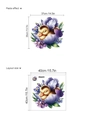 Adesivo murale in PVC anatra gialla che dorme con fiori viola per decorazione - Anatroccolo Giallo (14Z44-D132)