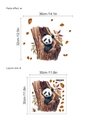 Panda in tree hollow wall sticker, watercolor animal art in 30x30cm layout size - Panda Style (13P33-B135) / 1 Piece (30x30cm)