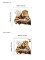 Adesivo murale leone realistico su ramo variante con dimensioni del layout di 40x40cm - Stile Leone su Tronco / 40x40cm*1 Foglio