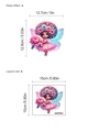 Wandtattoo kleine Fee mit rosa Kleid und Flügeln für Kinderzimmer, Größe 15x15cm, Dekor - Fee mit Großer Pfingstrose (10Y15-A203)