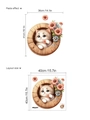 Cartoon cat in daisy barrel wall sticker, PVC removable decor, layout size 40x40cm - Cat Style (14Z44-D122)