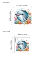 3D cartoon blue dolphin ocean animal wall sticker removable PVC self-adhesive decal - Cartoon Dolphin Style (10Y33-A181)